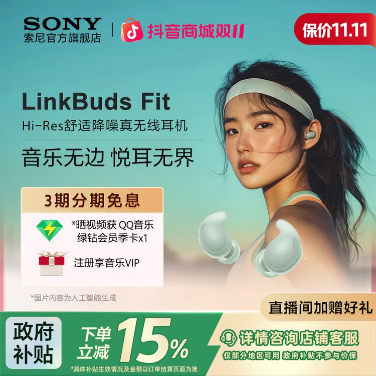 Sony/索尼【国补专享】LinkBuds Fit真无线耳机 舒适入耳降噪蓝牙