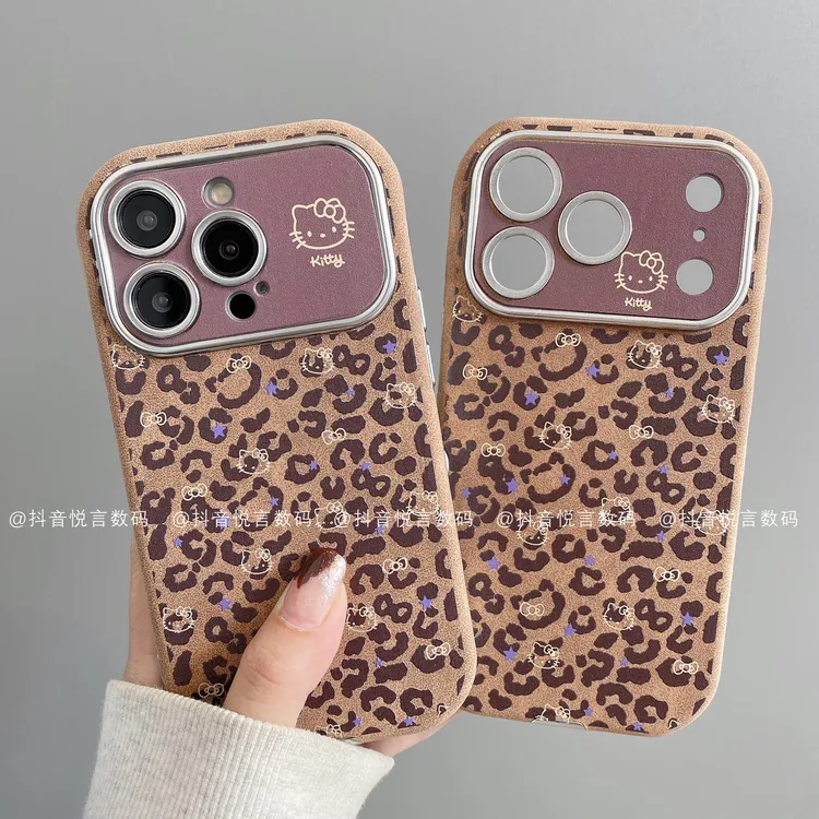 贴皮大视窗适用iphone17promax苹果16手机壳15/14/13/12豹纹星KT