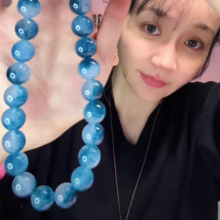 铜项链 蓝色项链小众设计25秋冬新款 