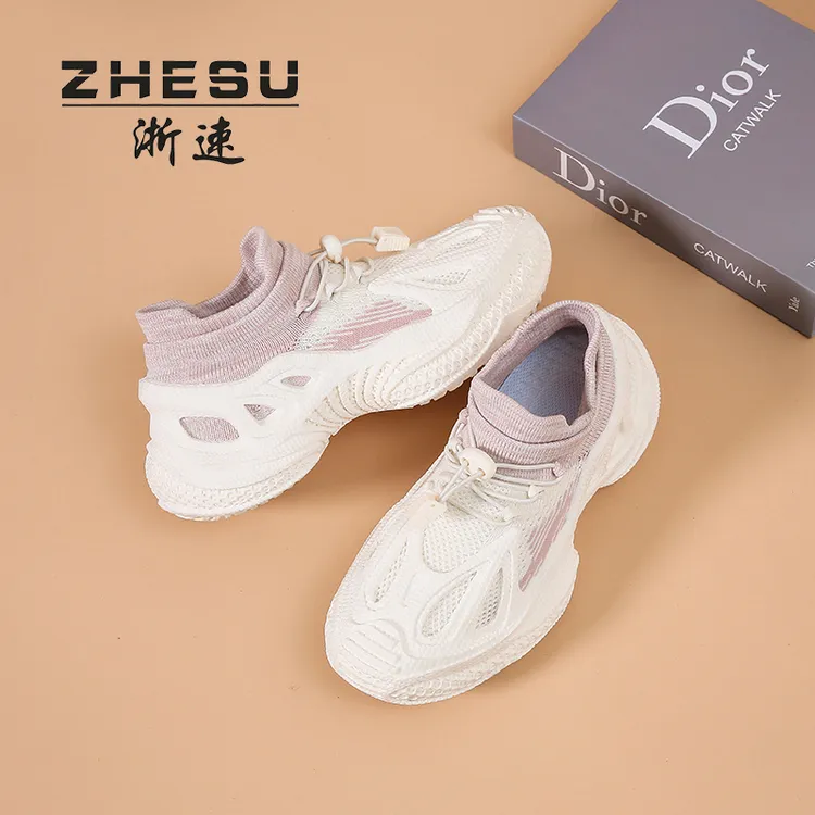 ZHESU/浙速情侣袜子鞋2025夏秋季新款防滑透气增高跑步休闲运动鞋