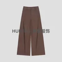 阔腿风笛裤女2025年秋季新款高腰酷飒风高级感压褶显瘦休闲长裤 