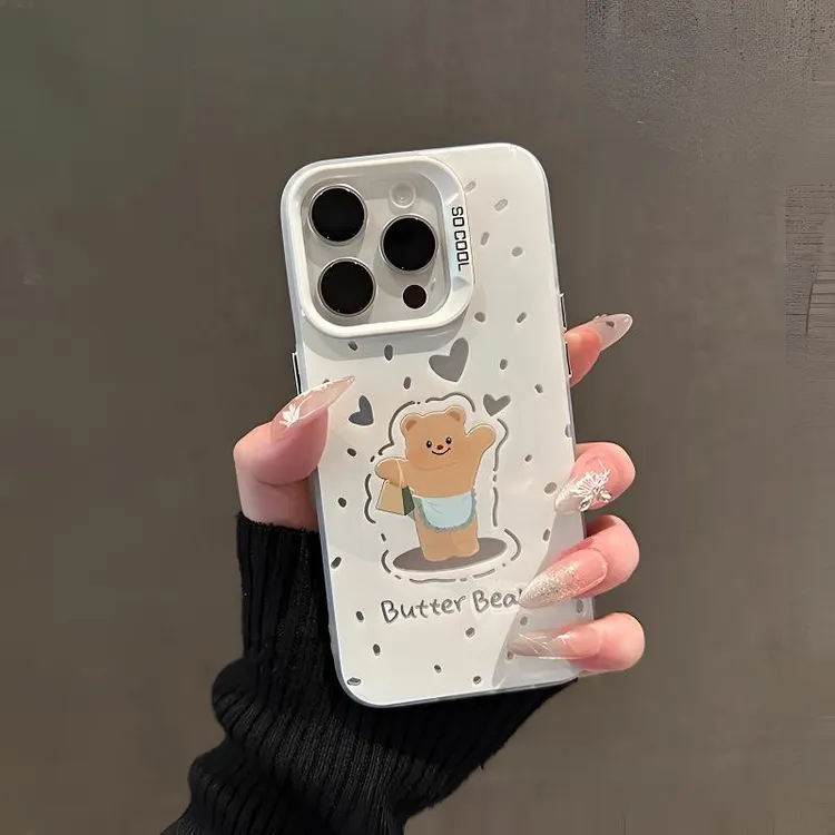 围裙黄油小熊适用苹果16promax手机壳iPhone15pro个性创意14卡通