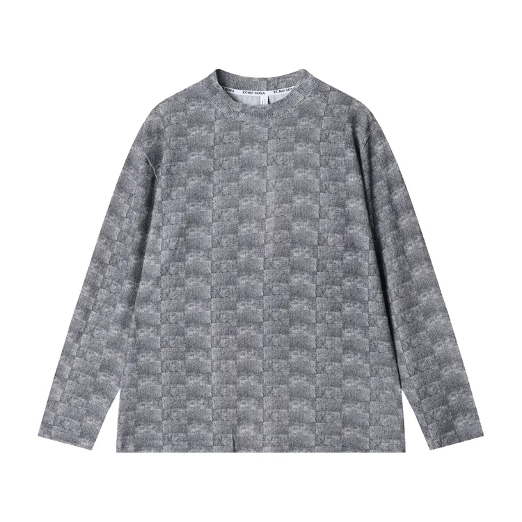 秋冬季新款时尚个性长方格纹休闲小众设计感宽松休闲百搭上衣