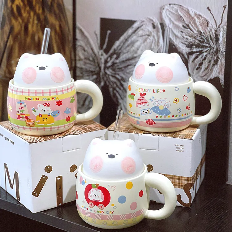 西高地带盖带吸管马克杯办公室防尘实用水杯