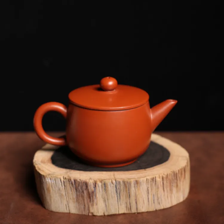 大口汉瓦壶老安顺朱泥茶壶120ml