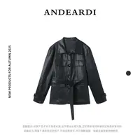 ANDEARDI外套秋季宽松常规时尚秋冬皮衣轻职风通风千金风绗缝