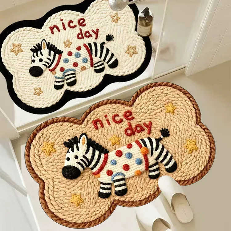 w到手两件小马40*60厘米硅藻泥底 新款卡通吸水可爱风格脚垫