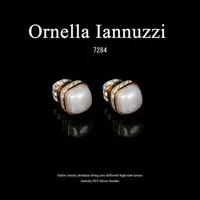 铜合金耳饰 Ornella Iannuzzi赫拉【时光方糖系列】耳饰~7284