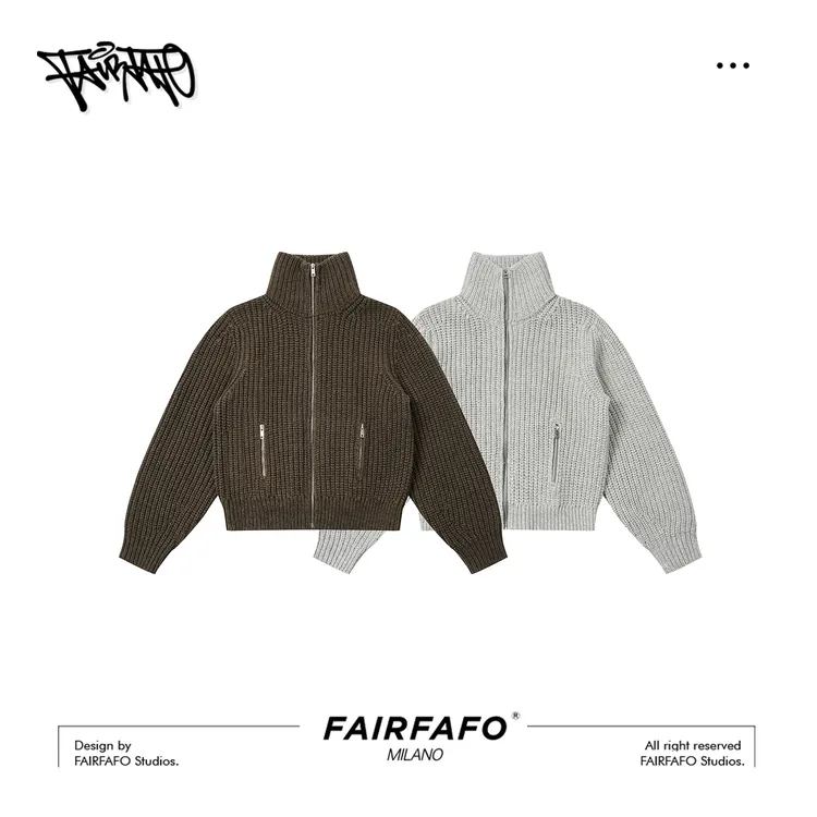 【粗针立领毛衣外套】XYMY58068冬季新款韩系潮流时尚休闲显瘦毛衣