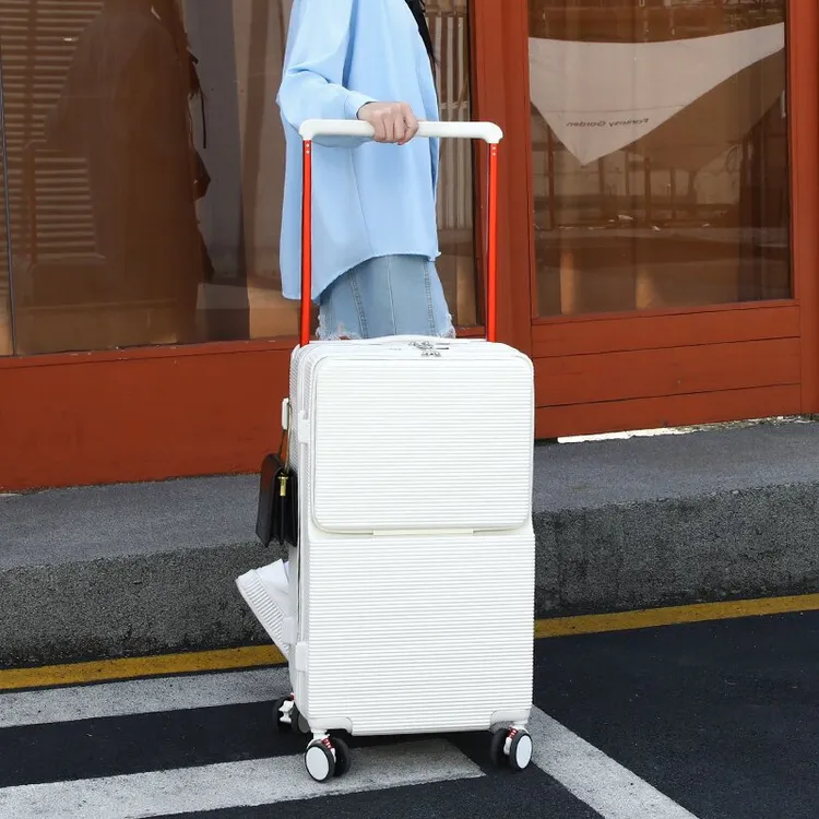 9666新款行李箱前开盖20寸登机旅行箱24寸密码拉杆箱结实耐用加厚