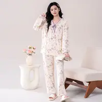 【舒适软绵】25初秋新款睡衣女轻盈长袖可外穿家居服套装58785