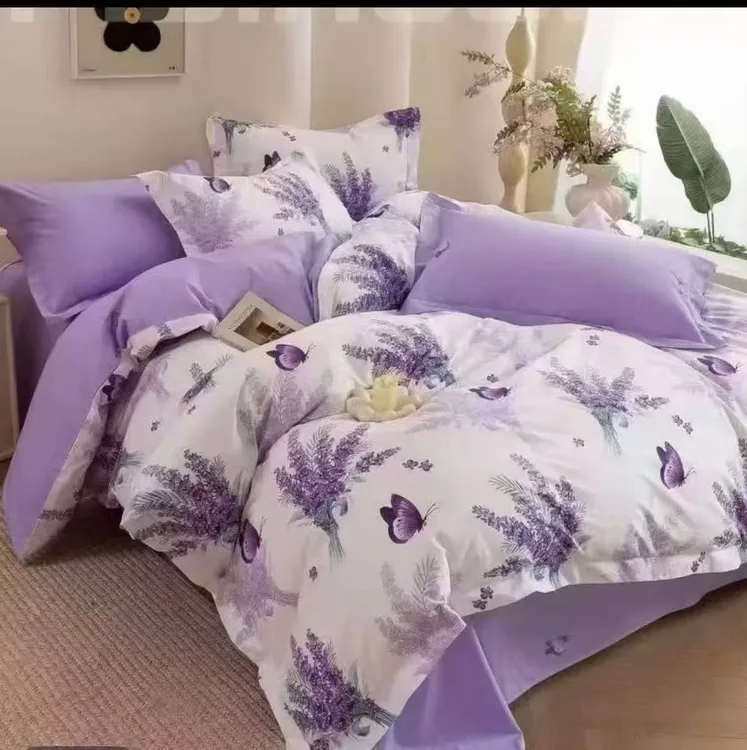 小傅纯棉床品定制-纯棉全棉加厚舒适亲肤斜纹面料-蝶舞寻香【白】