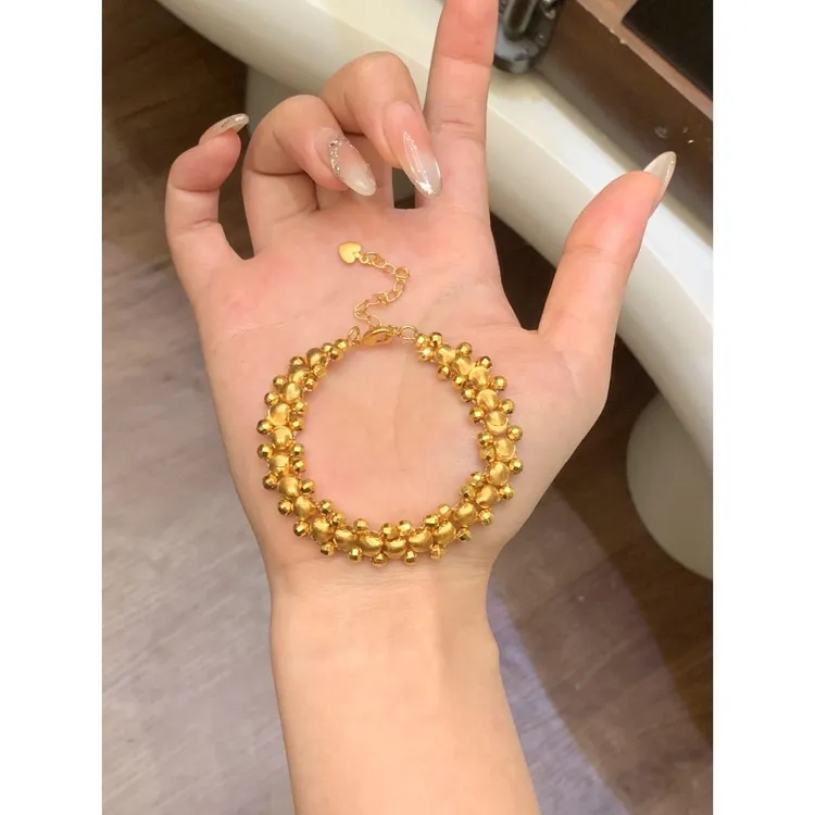 铜合金手链 新中式国潮风 | 爆闪拉丝猫眼蹦迪珠手链 S093