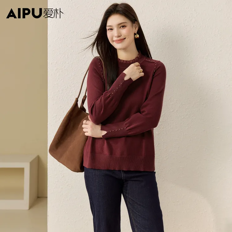 爱朴大码女装110斤220斤显瘦遮肉冬季穿搭女装内搭针织衫打底衫37