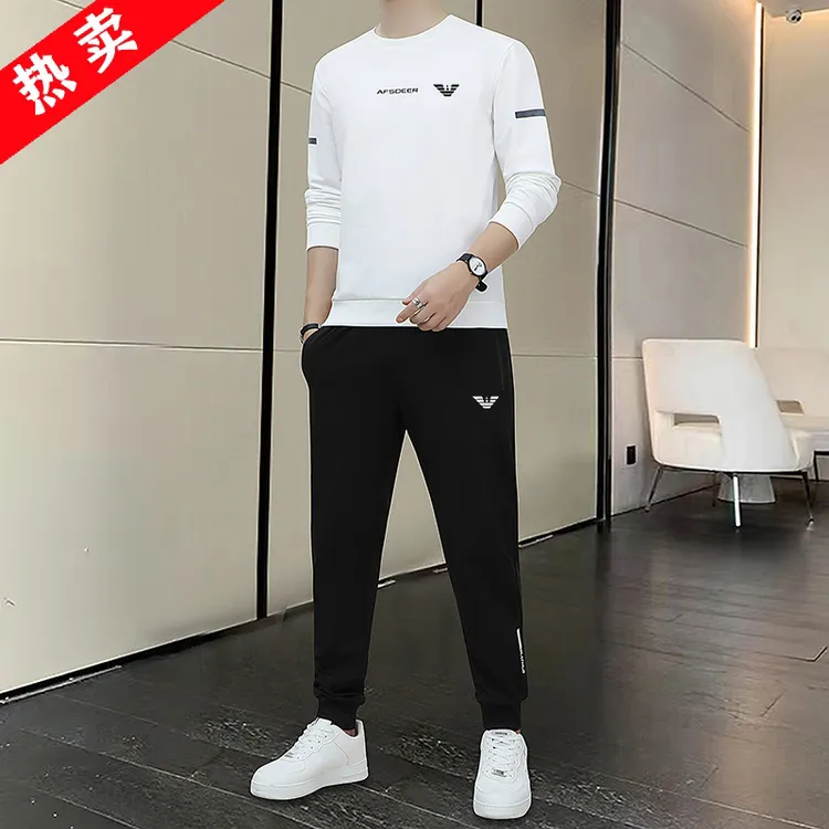 2025新款春秋冬季新款休闲运动套装男长裤圆领长袖卫衣运动服
