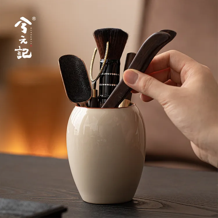 兮元记草木灰茶道六君子茶具配件家用茶刀茶夹养壶刷泡茶工具