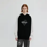 【INXX】ALLPICK 秋新品撞色拼接连帽针织衫情侣毛衣APD3061037