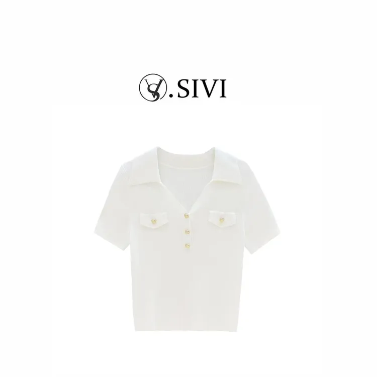 【白露为霜】2025夏季新款时尚休闲设计师天-丝上衣H2749