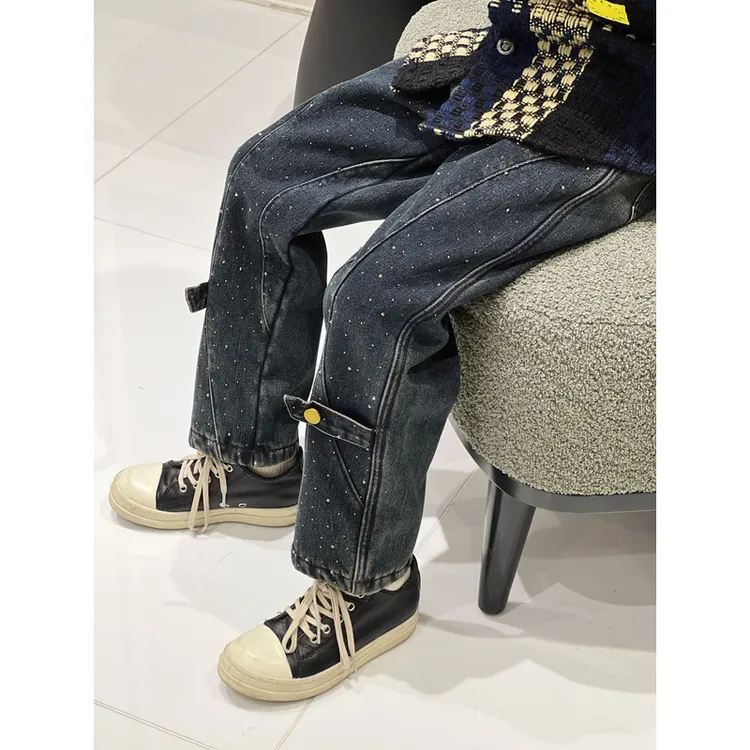 E Magic Box童装“漫天星光”儿童限量款弹力一体绒牛仔裤B5525