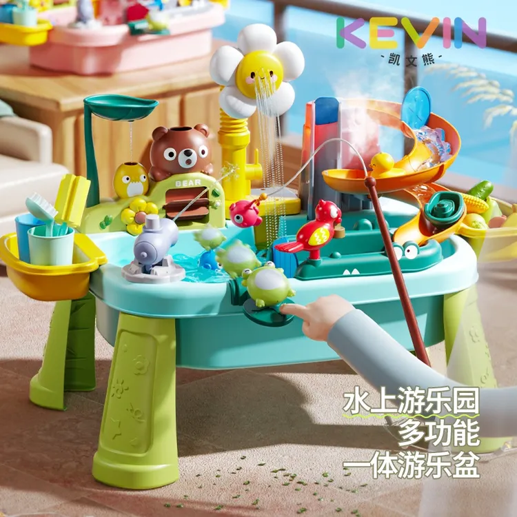 儿童水上乐园洗碗机玩具电动仿真水龙头循环出水钓鱼过家家厨房