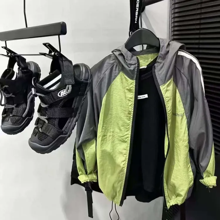 男童防晒衣夏季薄款2025新款夏装男孩连帽儿童冰丝连帽防晒服外套
