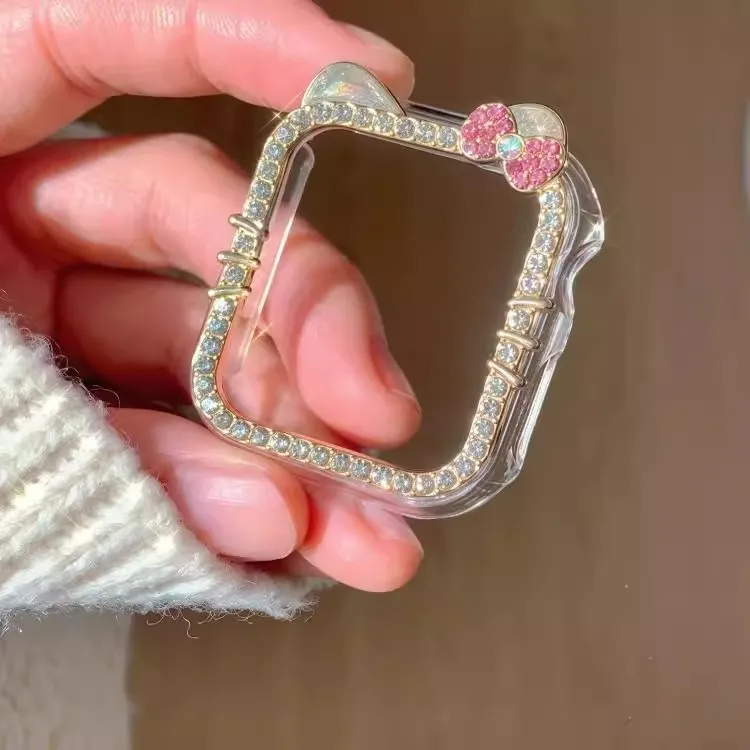 适用红米Watch6手表保护壳KT猫闪钻防摔PC表壳红米Watch5可爱卡通