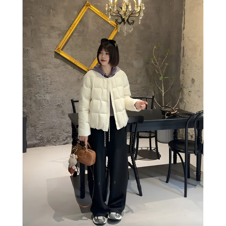 MY【豆腐块】新国标90白鸭绒冬季新款圆领三防超软超轻超蓬松羽绒服