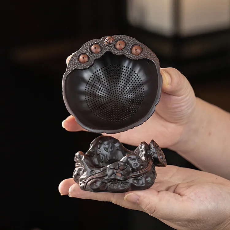 品瓷汇紫陶茶漏一体穿孔过滤网茶滤茶渣器紫砂公道杯茶具茶道零配