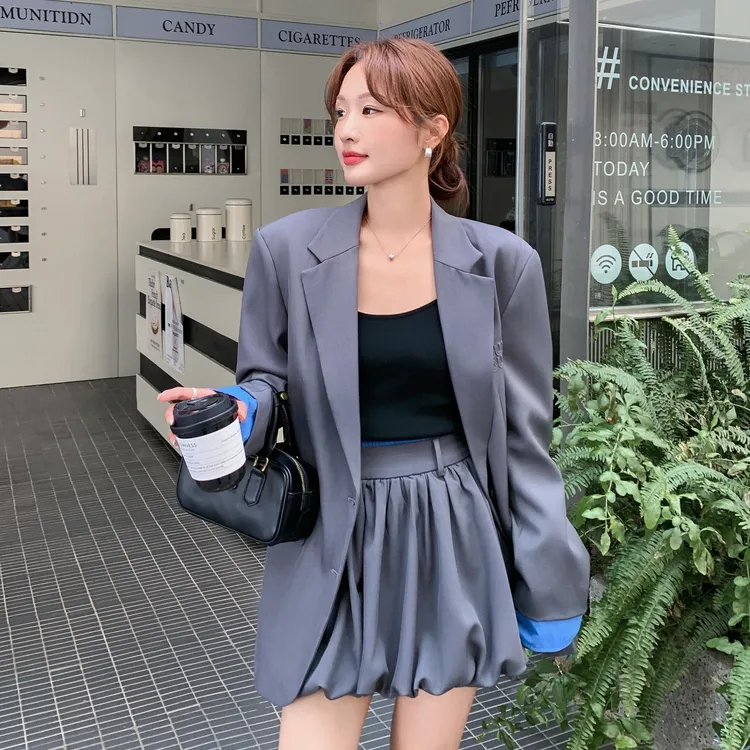 绮丽春秋轻熟风单排扣小个子小西装套装Q152气质时尚休闲宽松职业