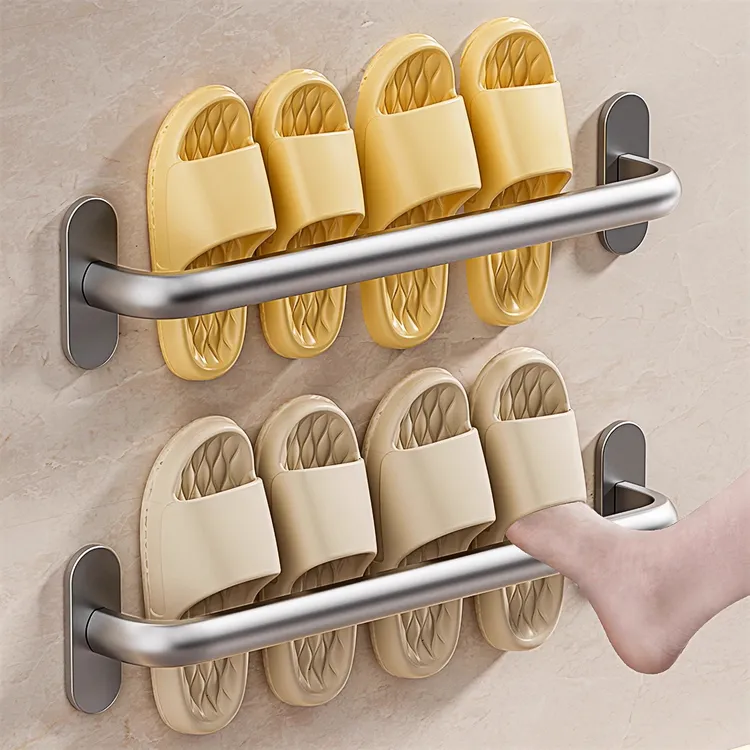 不锈钢浴室拖鞋架免打孔卫生间置物架子厕所壁挂收纳神器沥水挂架