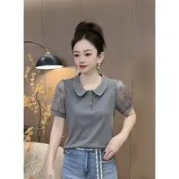 【6663】新品洋气百搭时尚气质减龄显瘦短袖女T恤上衣