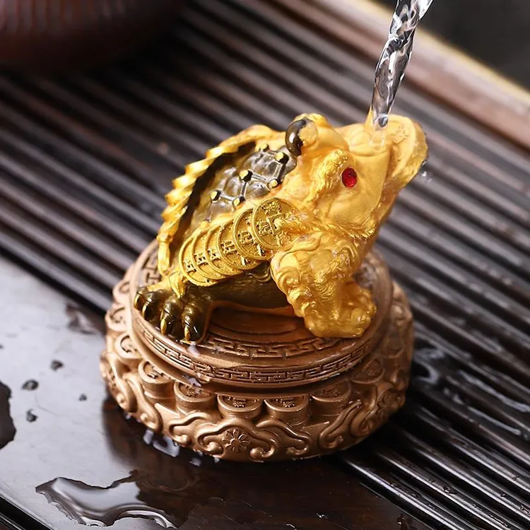 金蟾茶宠摆件精品可养茶桌茶台茶盘装饰品茶具摆设蟾蜍变色