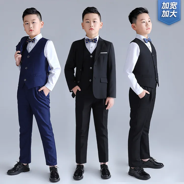 儿童西装2025秋冬新款加肥英伦西服套装男童胖版钢琴主持演出礼服
