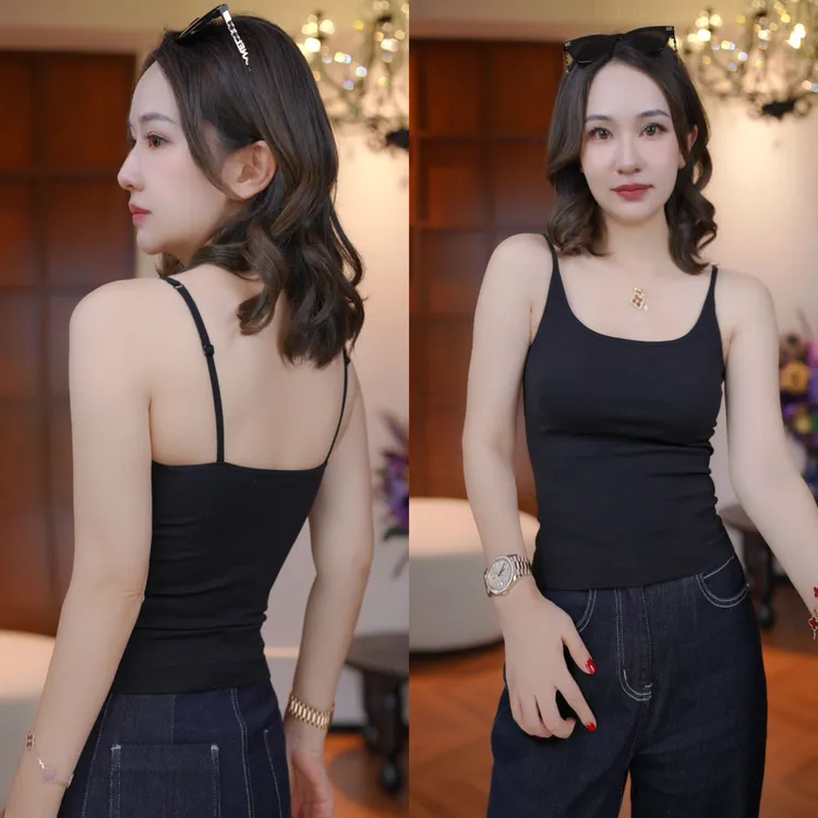 【轻感美背】羊毛绒蚕丝发热细条无缝背心XY25544