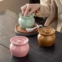 瓦罐炖盅隔水炖一人食蒸蛋炖罐带盖汤罐中式沙县小吃陶瓷煨汤汤盅