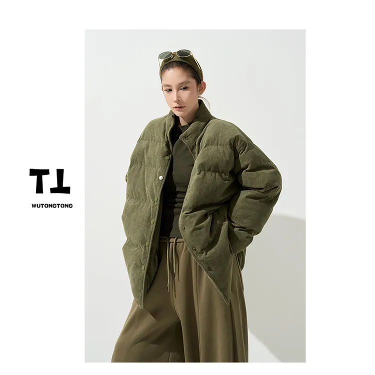 现货【小飞侠剑】冬季灯芯绒加厚棉服女韩版休闲保暖棉袄上衣62905