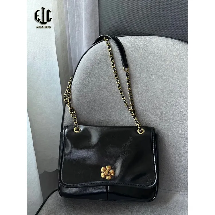 秋冬百搭链条质感单肩通勤包2025新款经典复古腋下包时尚斜跨包女