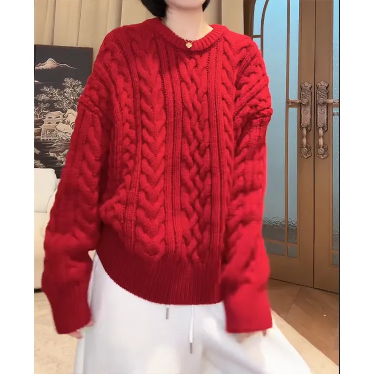 ZUOXIAOQI麻花超厚毛衣33（衣长62/胸围118）