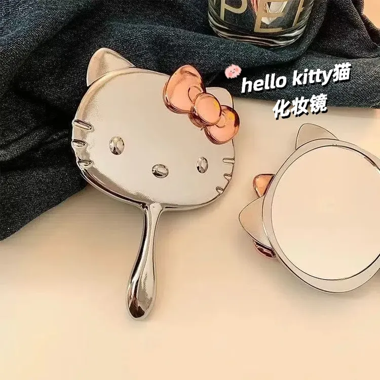 可爱Kitty猫小镜子女随身携带手持迷你简约化妆镜便携补妆镜