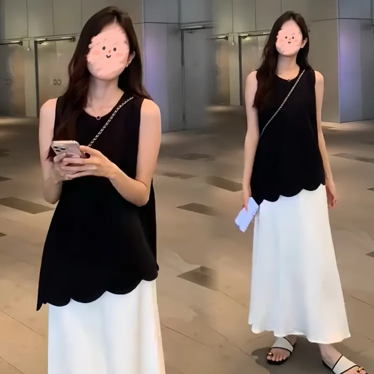 夏季新款2025轻熟风气质名媛无袖背心上衣时尚休闲显瘦半身裙时尚