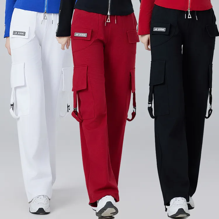 运动长裤2025春秋新款广场舞宽松户外健身直筒束脚两用舞蹈工装裤