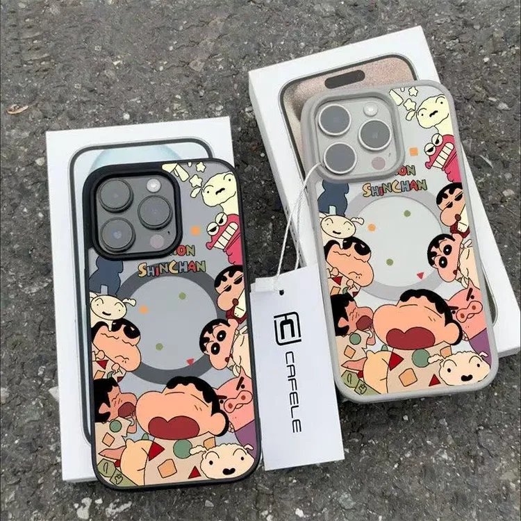 探头打哈欠小新适用苹果16Pro手机壳13磁吸保护壳15/14透明13防摔