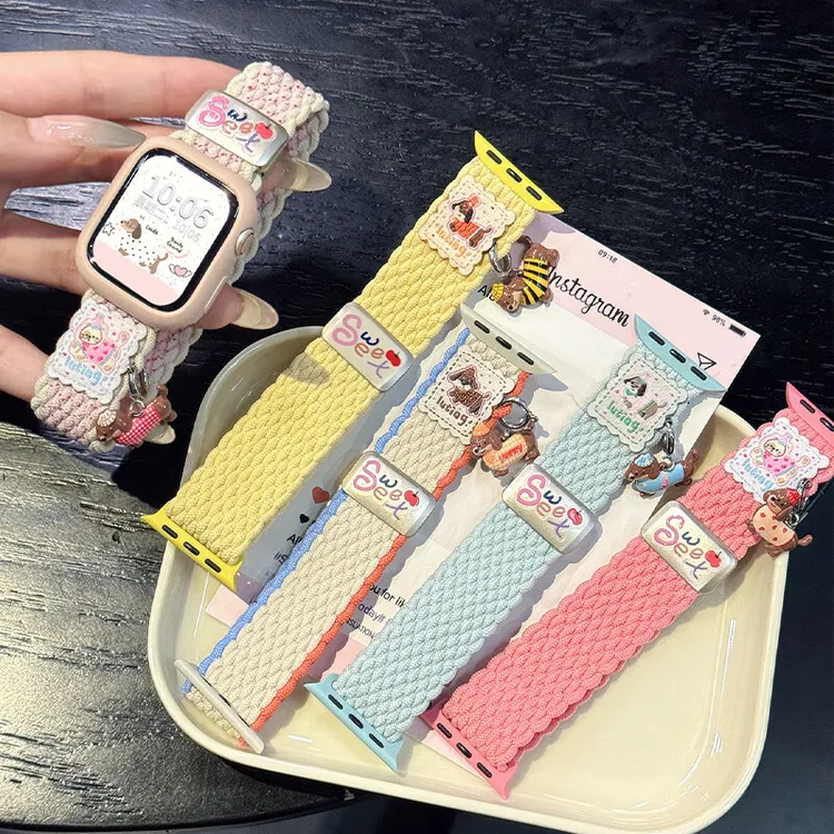 腊肠狗丨适用iWatch表带编织苹果手表s11女款s10Apple watch9配件