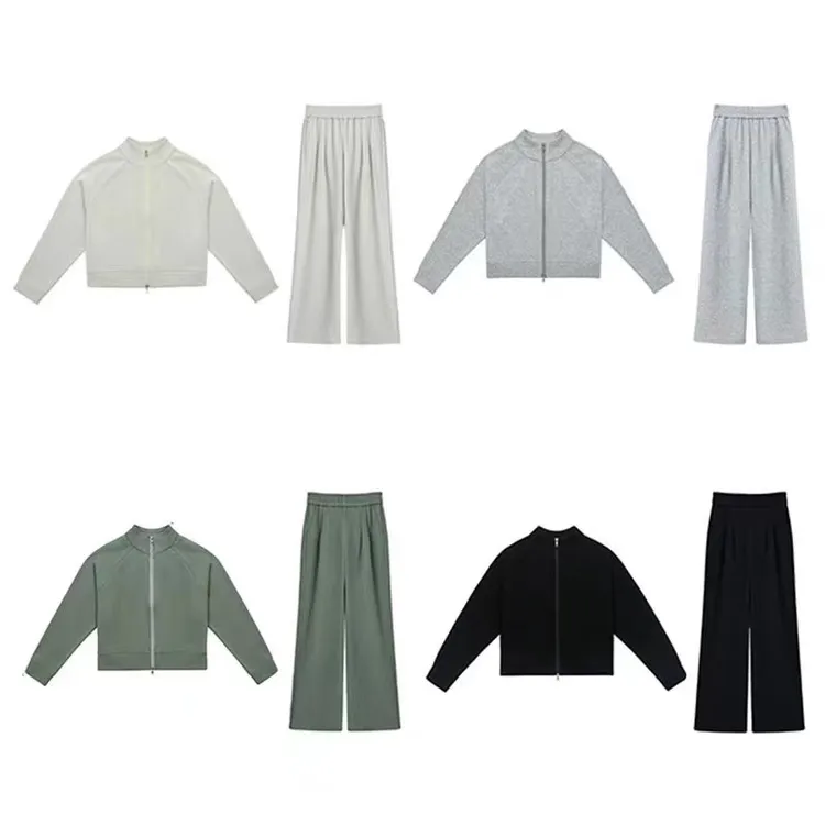 XVRV秋季立领元气感运动套装女休闲卫衣运动裤健身时髦显瘦套装