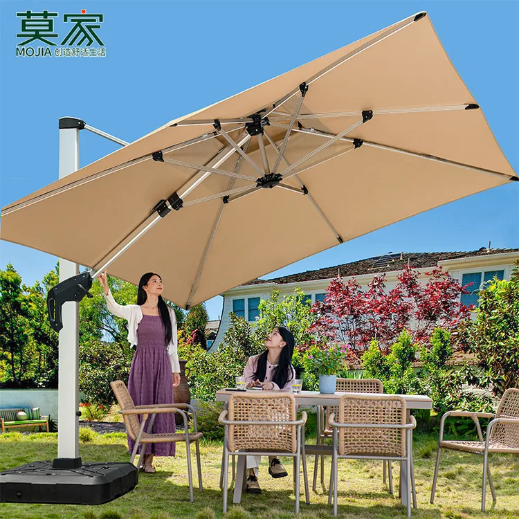 【莫家品牌】铝立柱阳台遮阳大伞别墅庭院花园露台家用外摆加粗加重