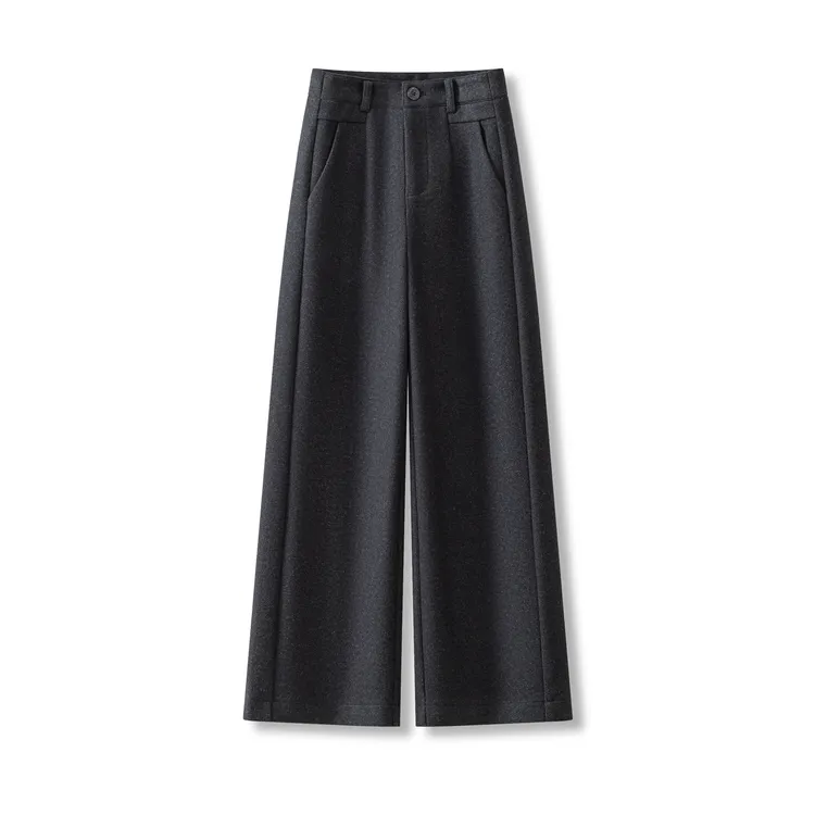 2025年冬款女裤保暖纯色高腰宽松时尚裤子直筒裤女款爆款2025新款