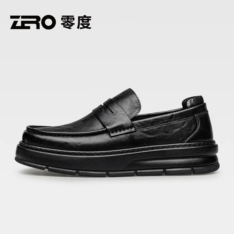ZRO零度秋季新款男士正装商务休闲皮鞋厚底增高一脚蹬乐福鞋男鞋