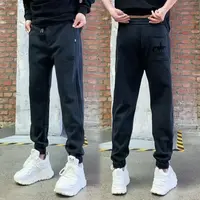 秋冬加厚水洗做旧宽松束脚休闲裤男松紧腰高街痞帅潮流百搭运动裤