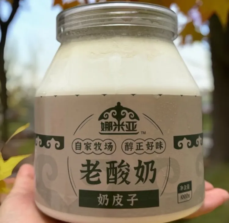 内蒙古特产奶皮子酸奶娜米亚奶皮子酸奶圆桶1kg