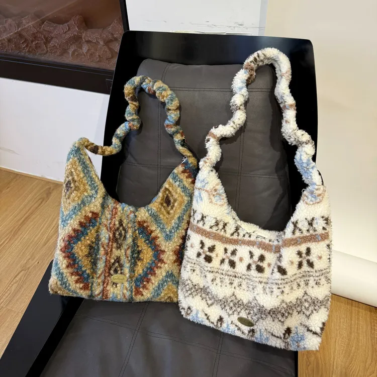 【肩带可调节】冬季新款包包抽绳可单肩斜挎大容量ins风韩系包包女